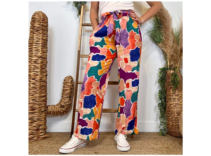 L787- Pantalon Palazzo By One (T36-T40) (orange)