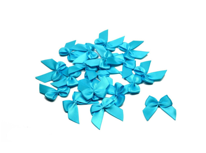 sachet de 20 nœuds en satin de belle qualite turquoise 340