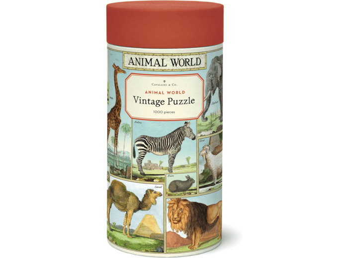 Cavallini, Puzzle Vintage 1000 pièces - Animaux du Monde - (PZL/ANI)