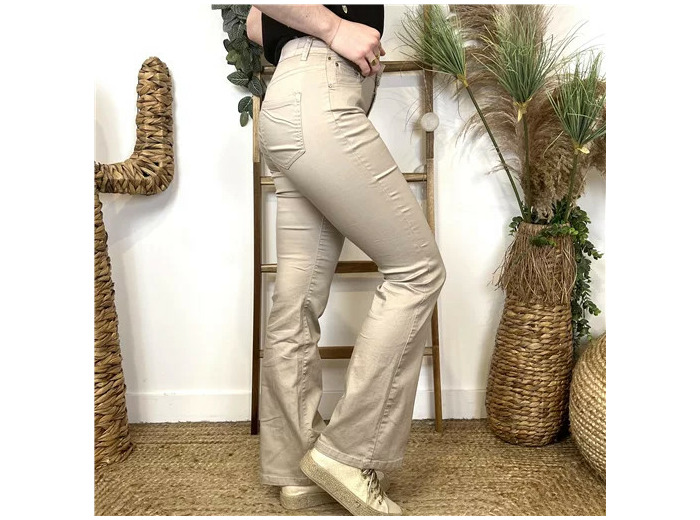 O502- Jean Bootcut Voggo (T36-T44) (beige)