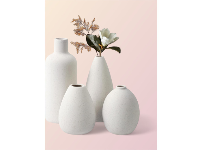 Omtofo Vase Blanc Set - Lot De 4 Vases
