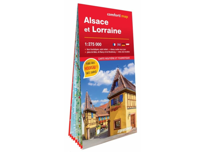 ALSACE ET LORRAINE 1/275.000 (CARTE GRAND FORMAT LAMINEE)