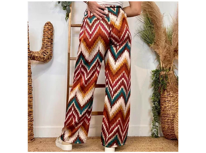 L755- Pantalon ZigZag (Tu) 🇮🇹 (rouille)