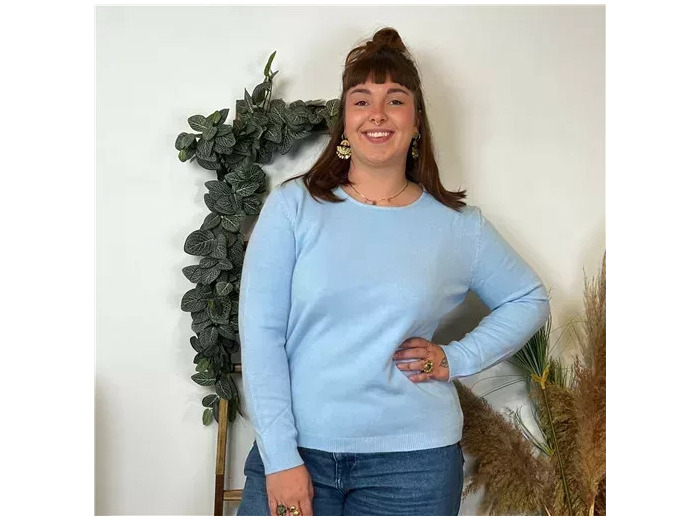 Y253- Tricotonic Col rond, Les T44 & 48 (bleu ciel)