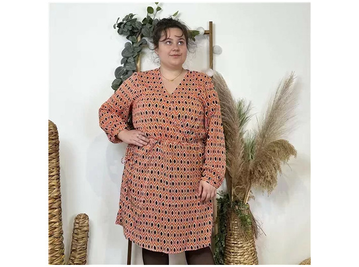 K591- Robe Akoz Losanges (T42-T48) (orange)