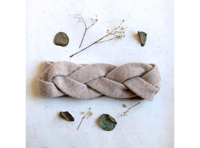 Headband Noé - Mérinos & Cachemire - Beige chiné