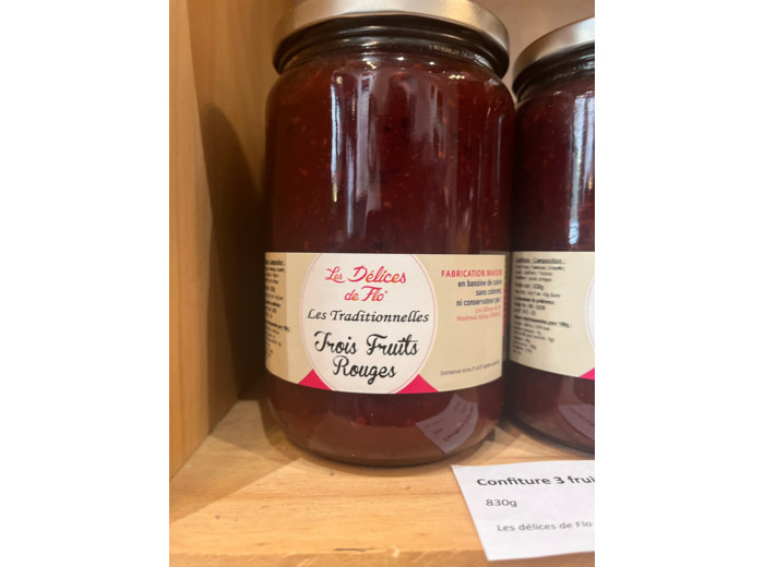 Confiture 3 fruits rouges