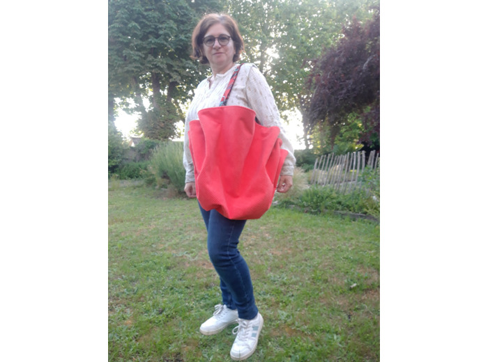 Sac fourre-tout pour les courses velours orange exotique