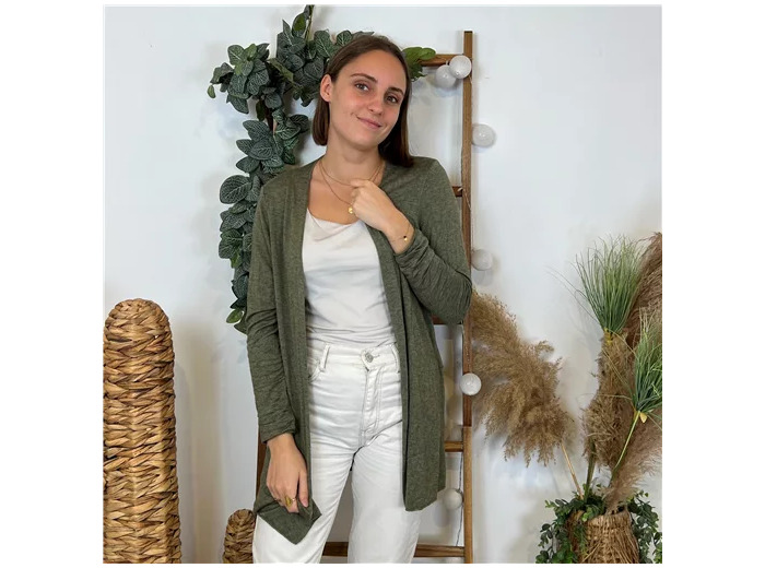 M484- Gilet mi-long (Tu) (kaki)