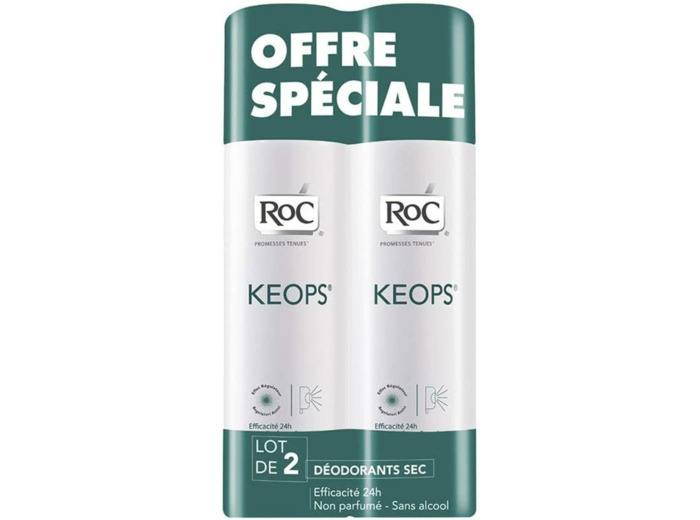 RoC Keops Déodorant Spray Sec Lot de 2 x 150 ml