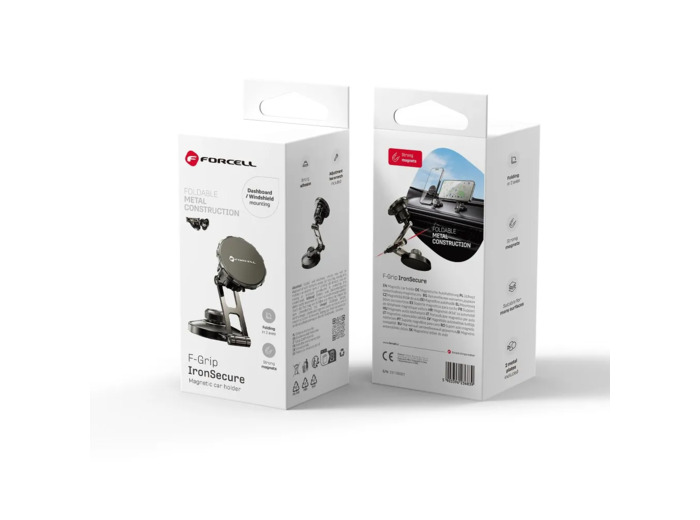 FORCELL F-Grip IronSecure Support voiture noir magnétique pour pare brise et tableau de bord