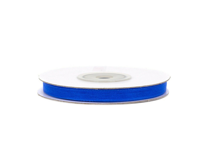 Ruban organza 6 mm de large bobine de 25 metres de long bleu roi ref 352