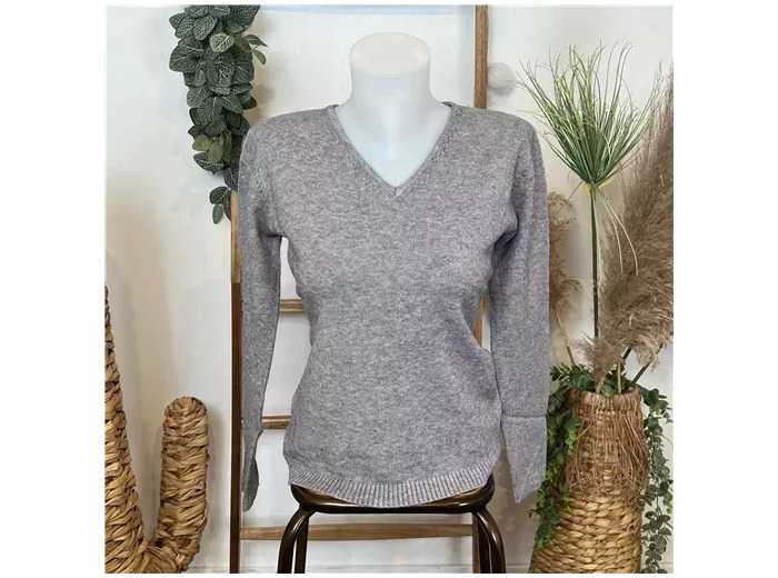 Y249-Tricotonic Col V les T38 & 42 (gris)