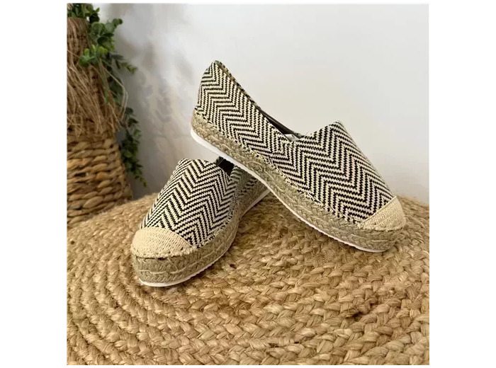R503- Espadrille zig-zag (T36-T41) (noir)
