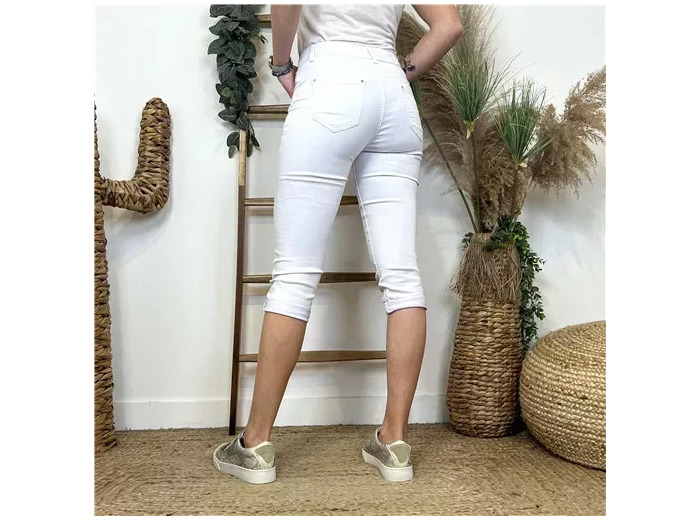 O611- Pantacourt Voggo (T36-T44) (blanc)