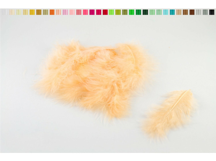 Plumes marabout moelleuse d'environ 10 cm x20 abricot