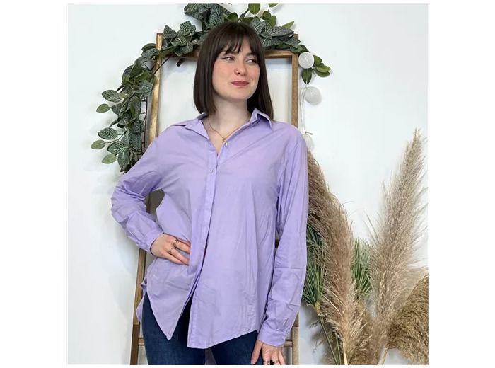K503- Chemise fluide coton (Tu) 🇮🇹 (lilas)
