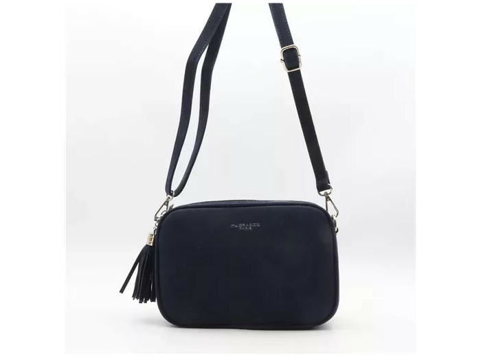 P397- Sac Zippé Pompon aspect Daim Flora & Co (marine)