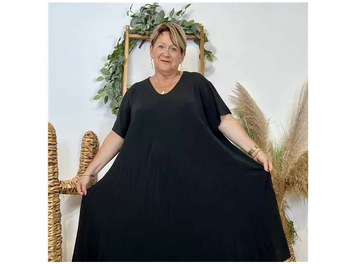 Z159- Robe longue Fluide 🇮🇹 (noir)