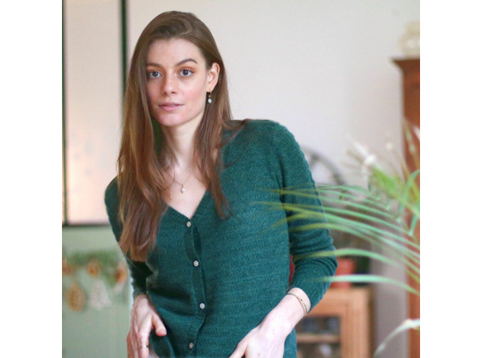 Cardigan Léontine - Pur Cachemire - Emeraude