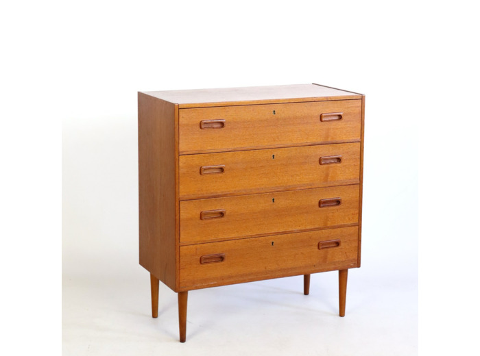 Commode en teck quatre tiroirs