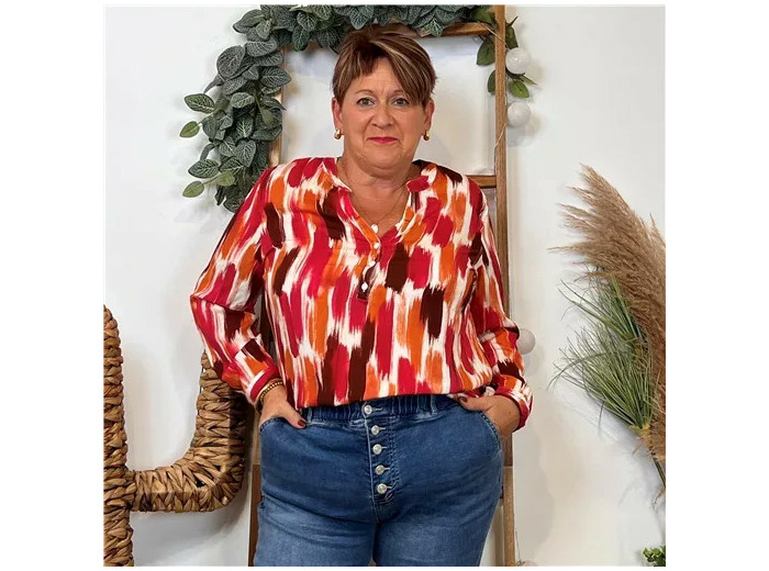 Z127- Blouse « Christy » Gouache (T44-T52) (rouge)
