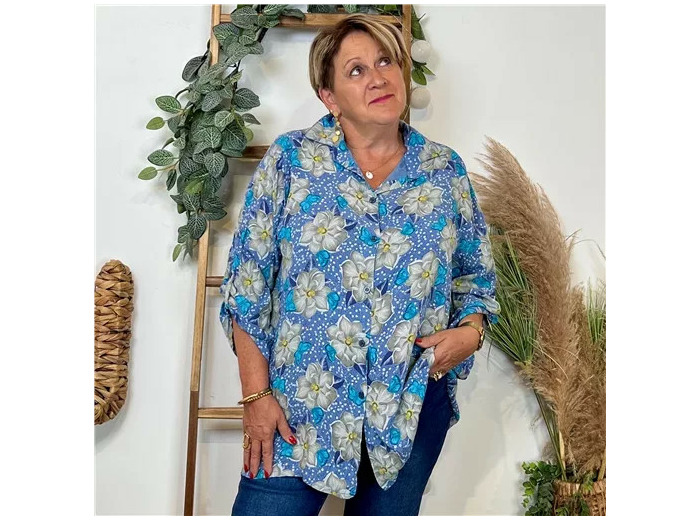 Z147- Chemise Florale (Gt) 🇮🇹 (marine)