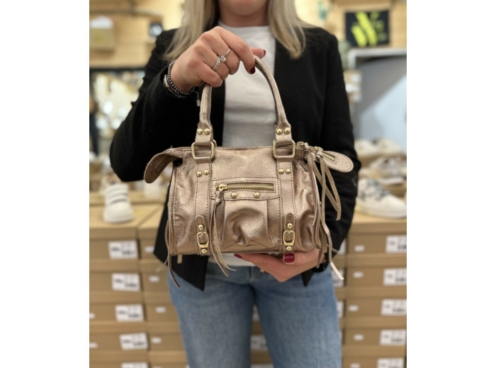 Petit sac cuir bronze irisé - Sarah.