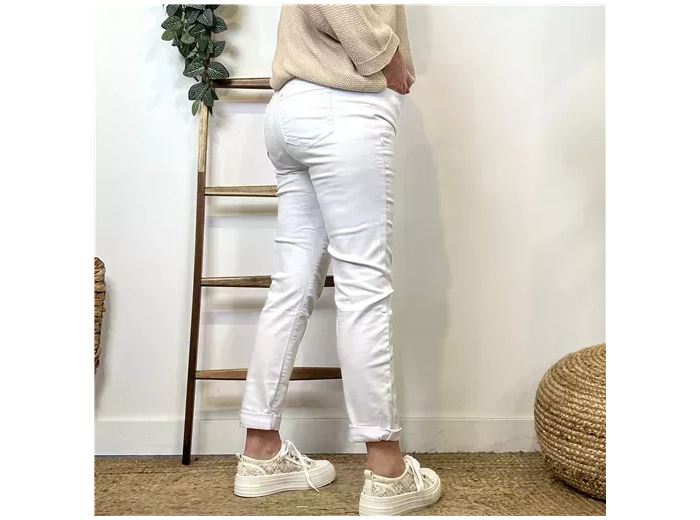 m987- Jean 7/8ème Voggo (T36-T44) (blanc)