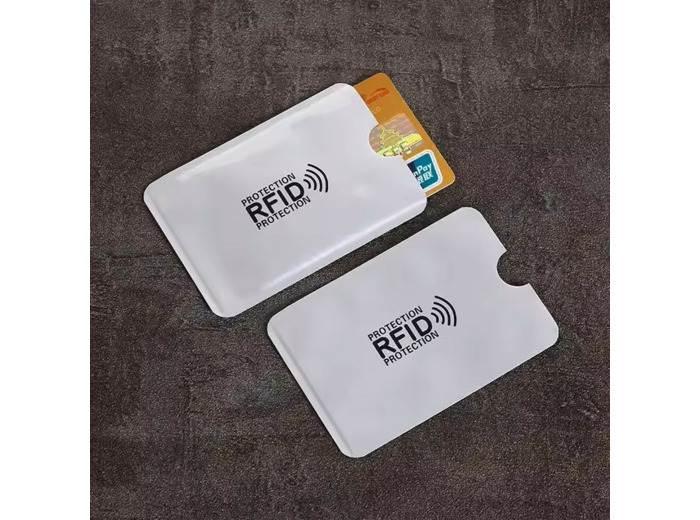 Etui de protection carte bancaire RFID blindé anti-scan Blanc