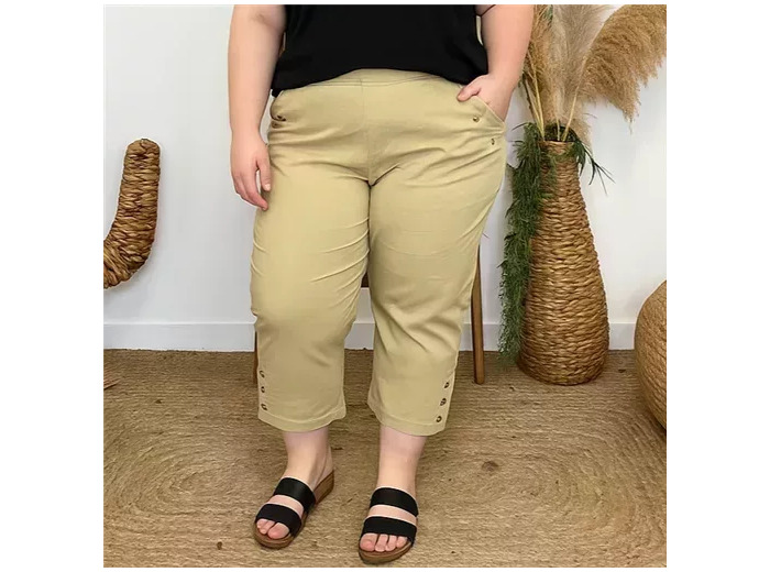 T541- Pantacourt stretch uni JST (T38-T52) (beige)
