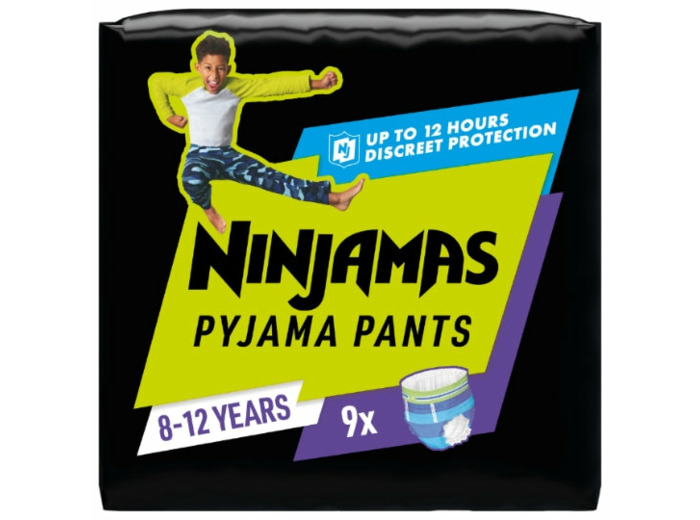 Sous-vêtements de nuit 8-12ans 27-43kg Garçon Ninjamas PAMPERS