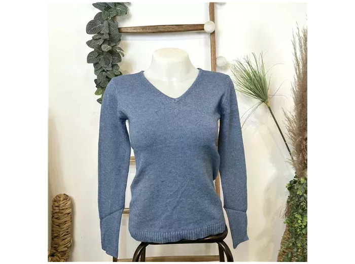 Y254- Pull Laine Cachemire "Tricotonic" (les T36&40) (bleu indigo)