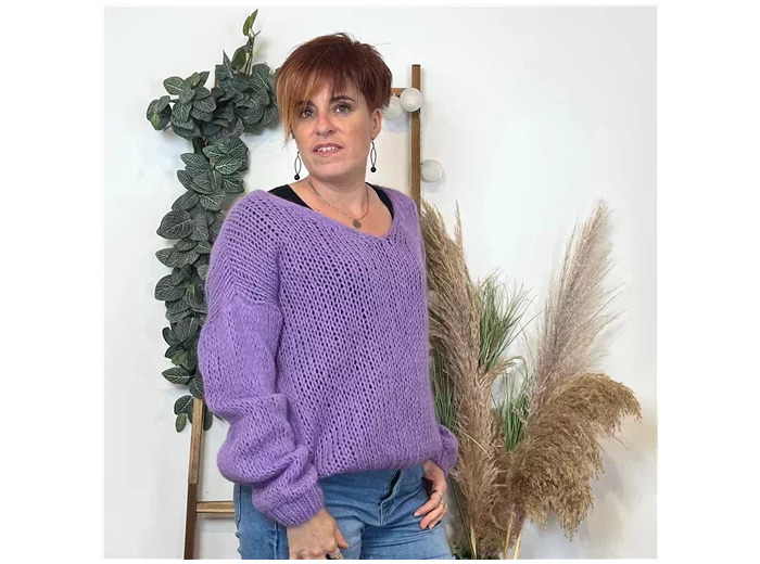 K781- Pull Grosse Maille (Tu) 🇮🇹 (violet)
