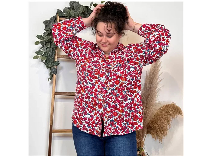 K331- Chemise Maëlle (T40-T48) (rouge)