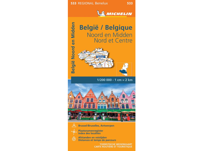 CARTE REGIONALE NOORD-EN MIDDEN-BELGIE / BELGIQUE NORD ET CENTRE