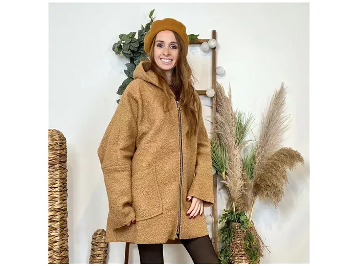M699- Manteau Bouclette (Tu) (camel)