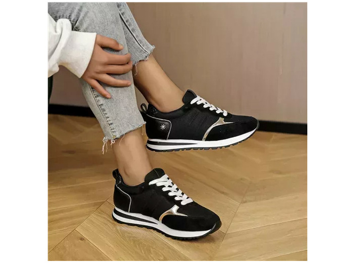 R402- Sneakers Moow tricolore (T36-T41) (noir)