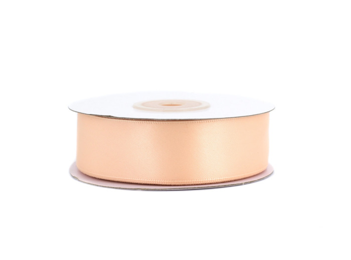 Ruban satin double face 25 mm de large 20 metres de long Abricot