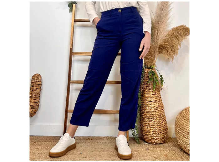 L791- Pantalon coupe fuseau (T36-T44) (marine)