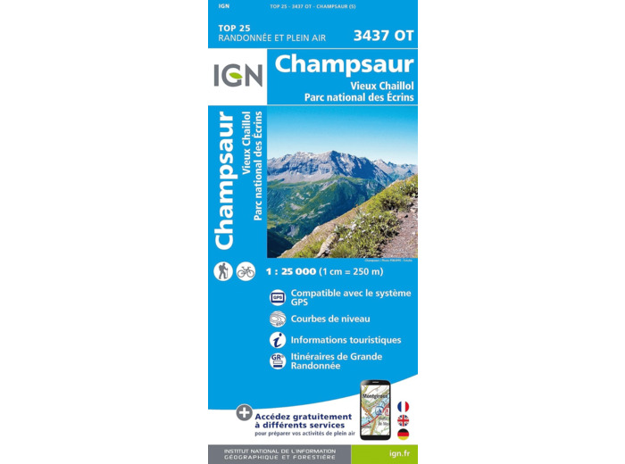 3437OT CHAMPSAUR, VIEUX CHAILLOL PN DES ECRINS / RECTO