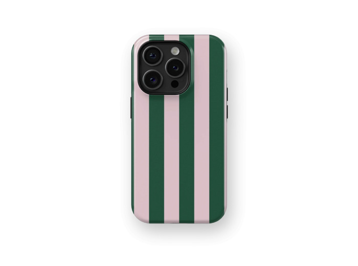 Pinky Green Stripes Case | Coque de téléphone 3D 2en1 Ultra-résistante