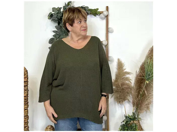 Z163- Pull Nid d'Abeille (Gt)  🇮🇹 (kaki)