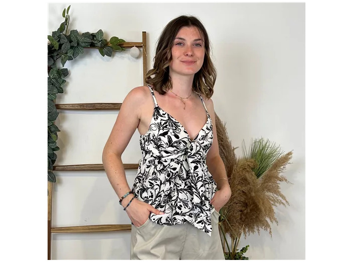 L119- Top Melya Mélodie Noeud foulard (T34/T40) (noir)