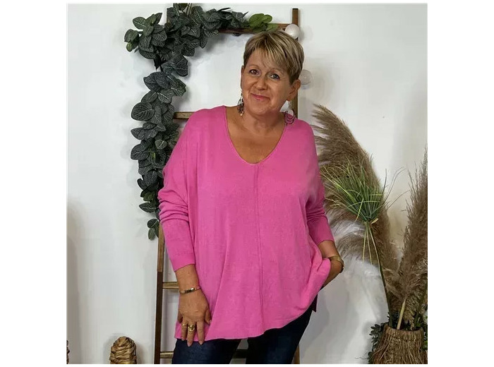 Z548. Pull leger Loose uni (Gt) (fuchsia)