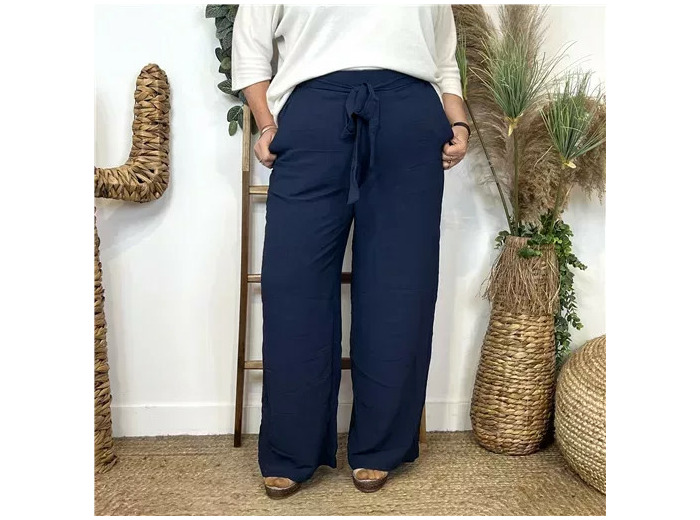 L788- Pantalon flou large (T42/44-T54/56) (marine)