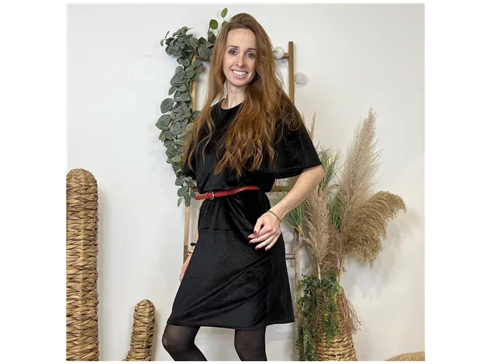 K685- Robe Panne de Velour (Tu) 🇮🇹 (noir)