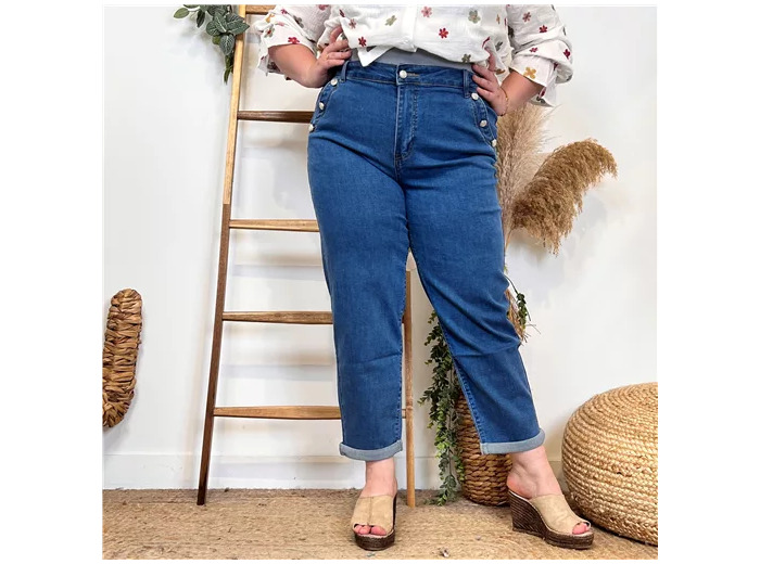 N019- Jean 7/8ème Mom Fit (T36-T44) (denim)