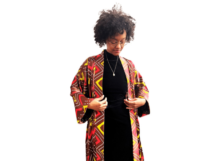 KIMONO EN SOIE POUR FEMME SOUPLE MANCHE LONGUE