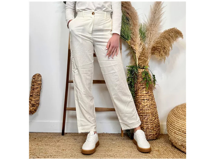 L791- Pantalon coupe fuseau (T36-T44) (ecru)
